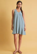 Ocean Blue Ruffle Hem Dress