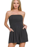 Black Strapless Romper