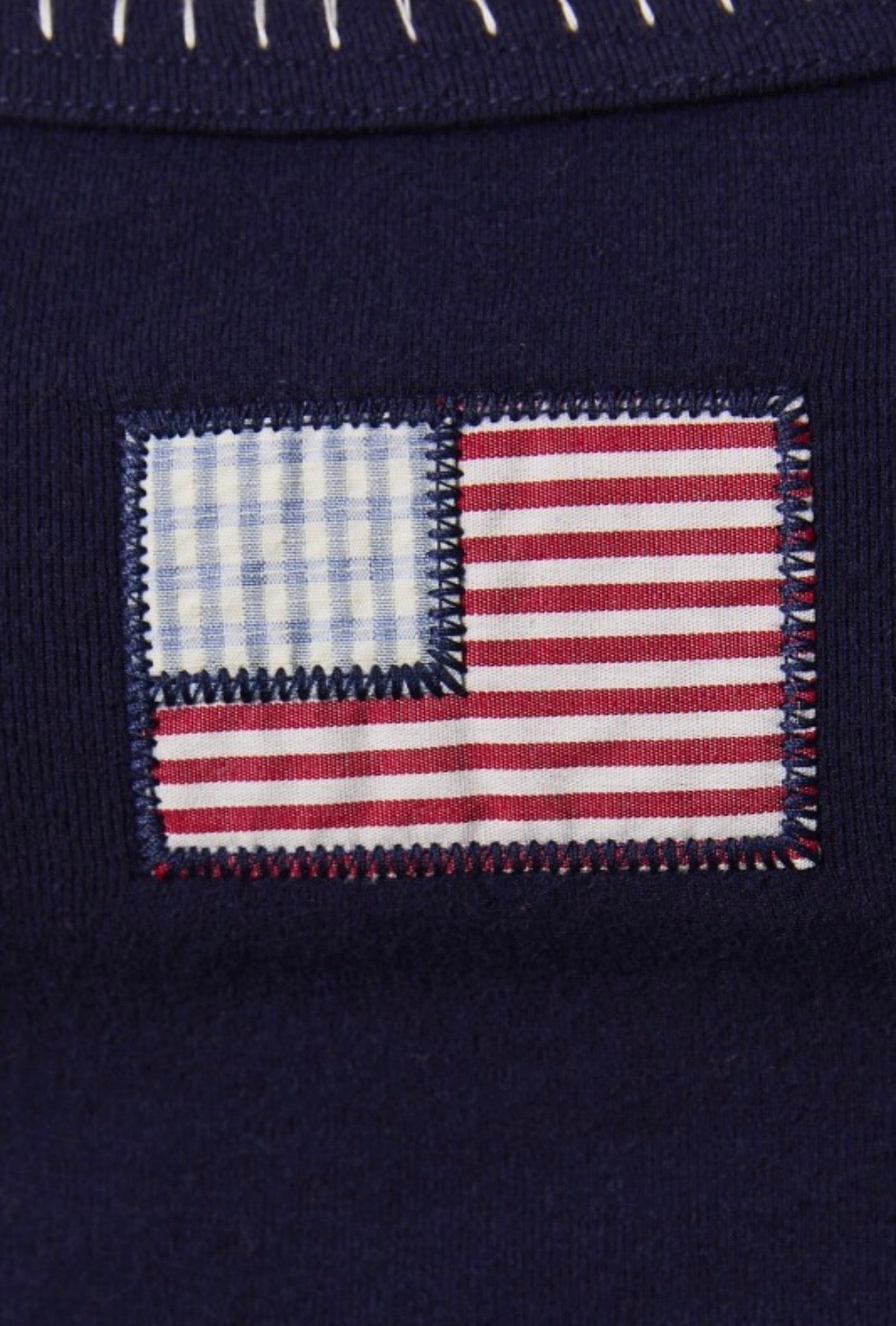 Navy Embroidered Flag Tank