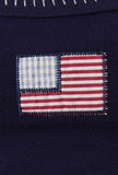 Navy Embroidered Flag Tank
