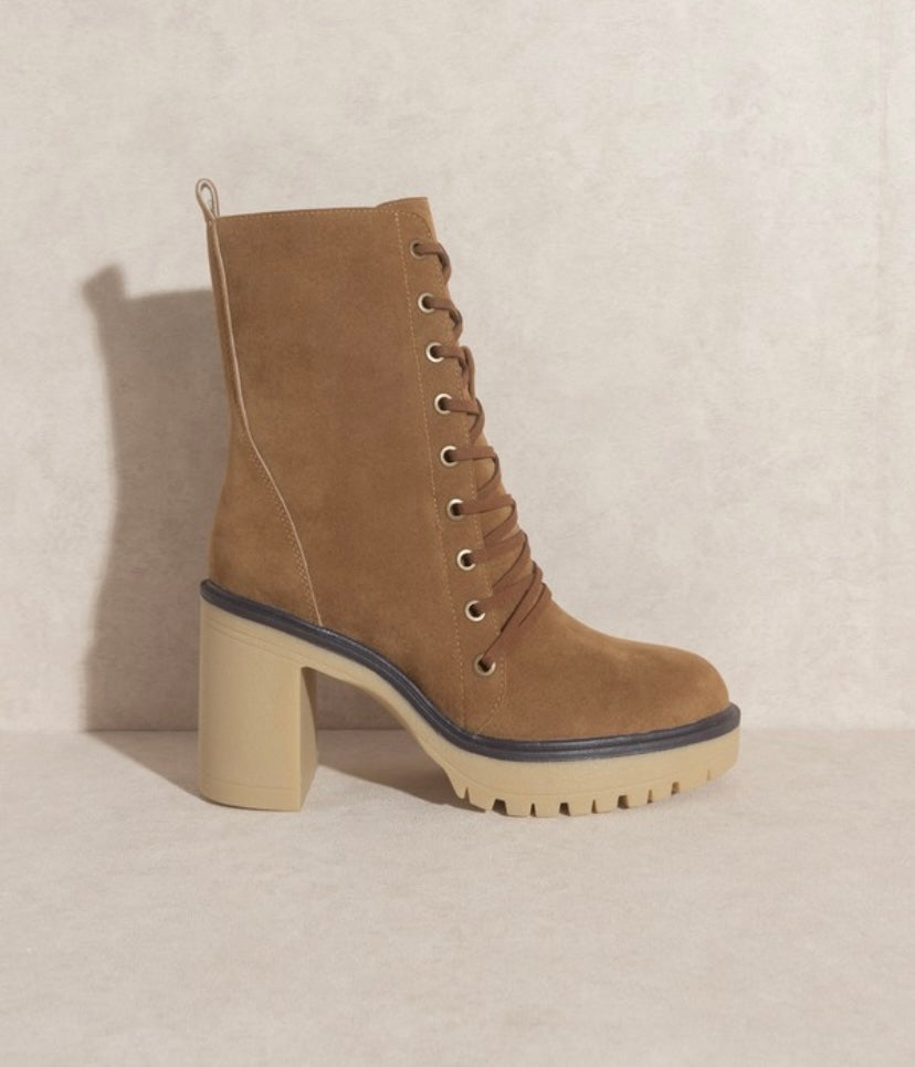 Camel Jenna Platform Military Boots
