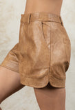 Camel Leatherlike Shorts