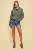 Olive Hooded Crochet Cardigan