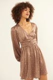 Mocha Abstract Satin Dress