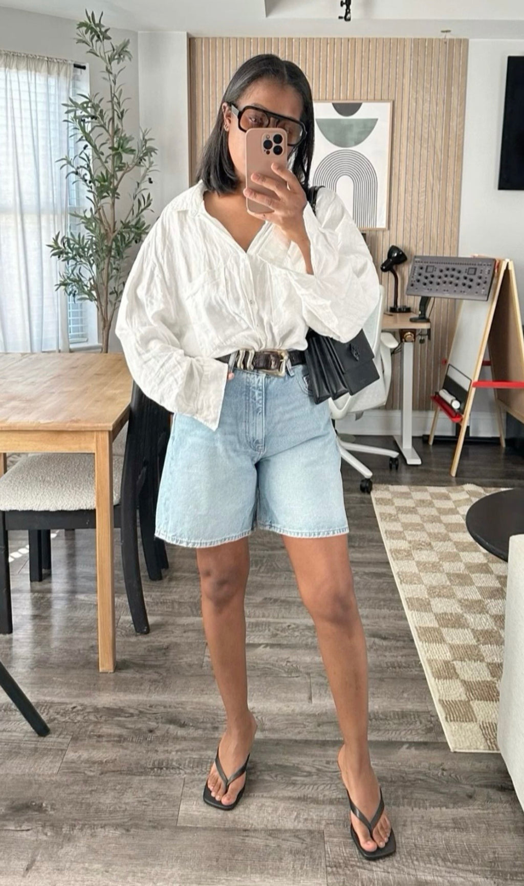 High Rise Light Bermuda Shorts