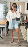 High Rise Light Bermuda Shorts