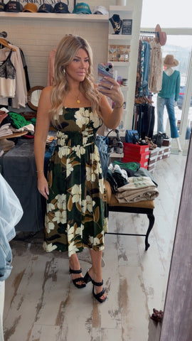 Palm Blossom Midi Dress