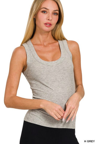 Grey Ribbed Tank