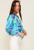 Aqua Satin Prism Button Down