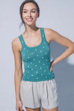 Teal Polka Dot Tank
