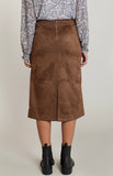 Caramel Suede Slit Skirt