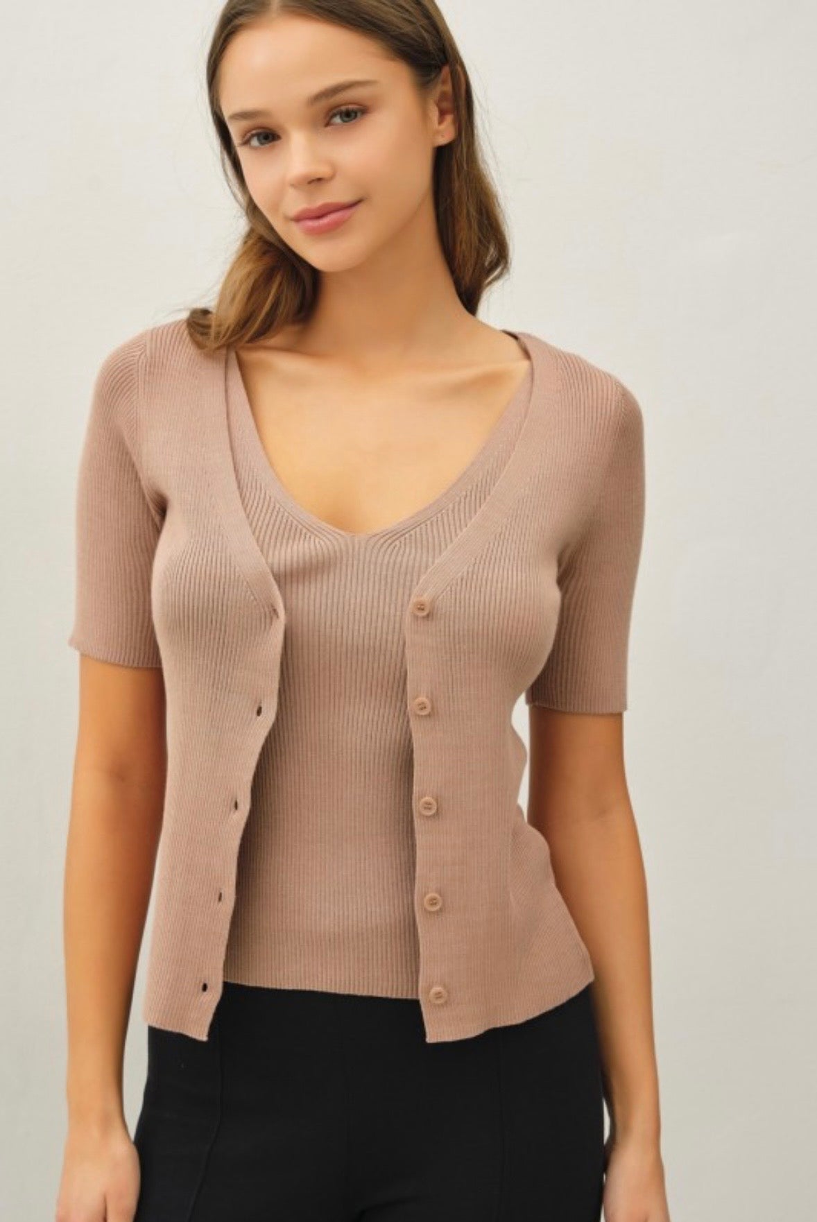 Mocha Layered Cardigan