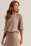 Beige Drawstring Top