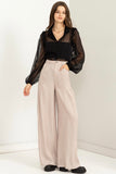 Black Sheer Ruffle Button Down