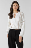 Ecru Textured Peasant Top