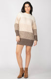 Cream Colorblock Sweater Dress