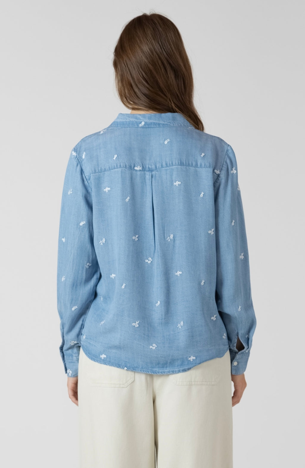 Denim Embroidered Button Down