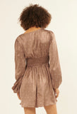 Mocha Abstract Satin Dress