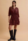 Wine Paisley Dress