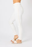 White Braided Skinny Jeans