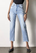 Medium Wash High Rise Girlfriend Jeans