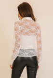 White Lace Button Down
