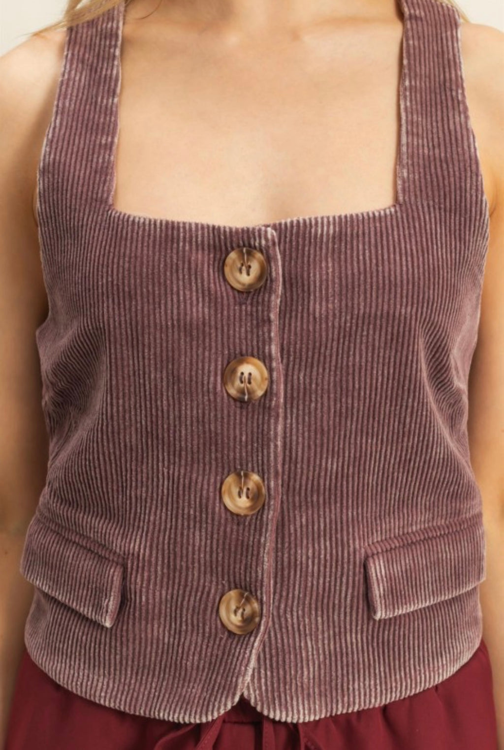 Mulberry Corduroy Vest
