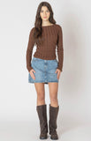 Brown Melange Ribbed Top