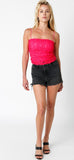 Pink Cropped Lace Top