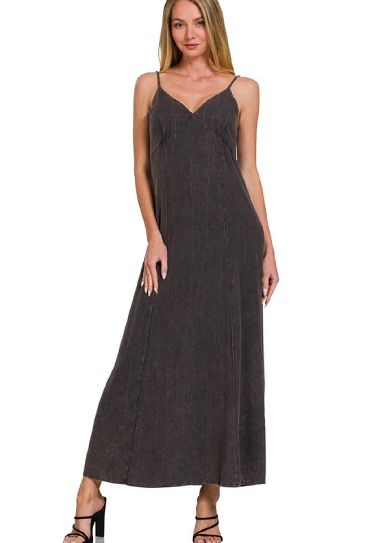 Black Washed Maxi Dress