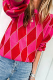 Pink Argyle Sweater
