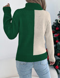 Green Colorblock Reindeer Sweater