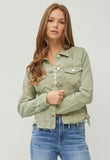 Sage Distressed Denim Jacket
