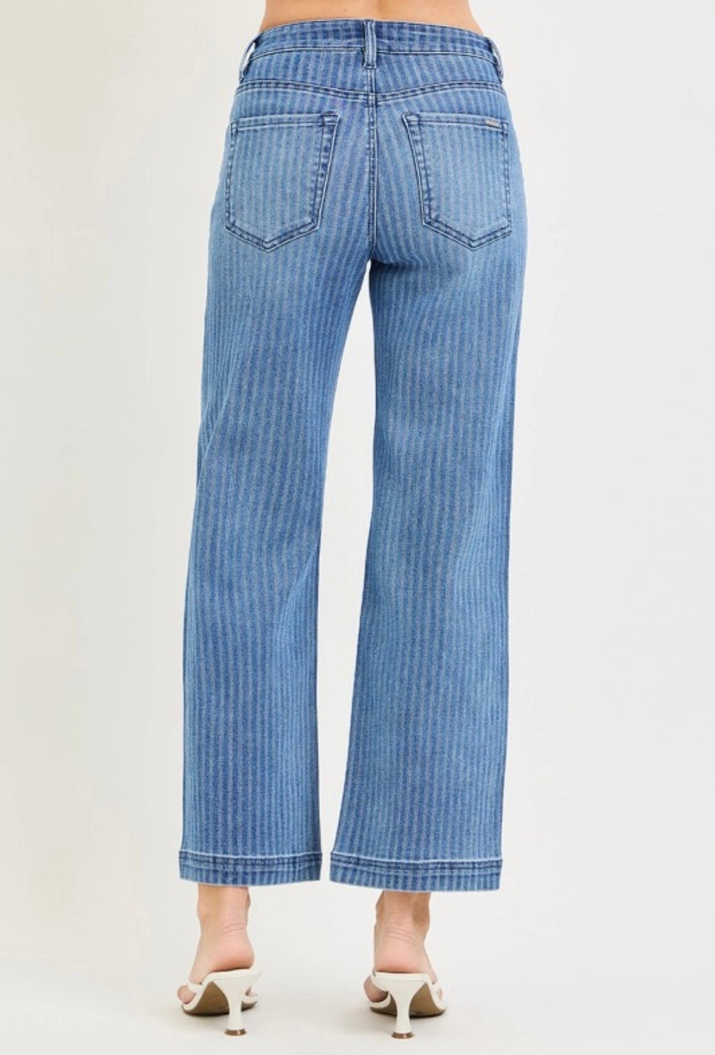 Chloe Stripe Cropped Jeans