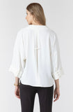 White Wide Sleeve Button Down