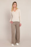 Cream Heather Ribbed Henley