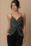 Green Floral Twist Tank