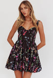 Black Floral Bubble Dress