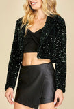 Green Velvet Sequin Bolero