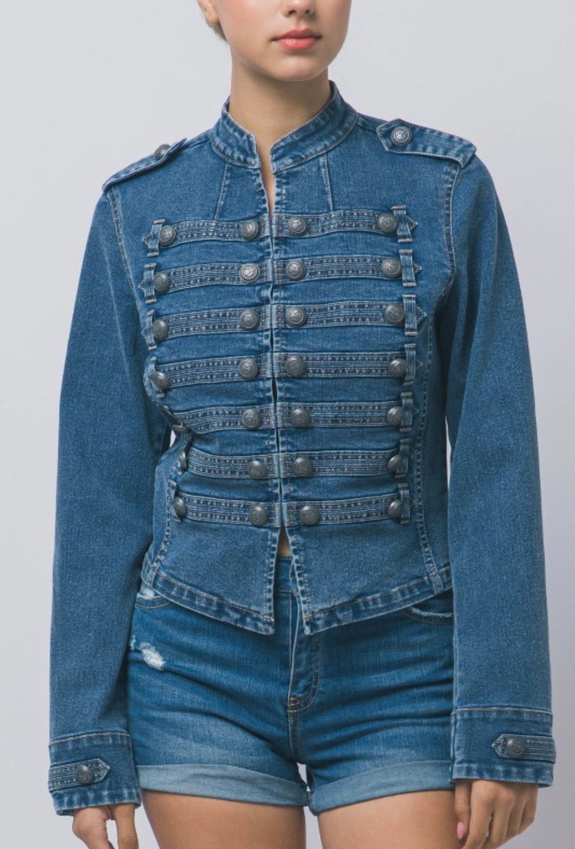 Denim Military Jacket