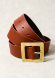 Camel Square Buckle Belt
