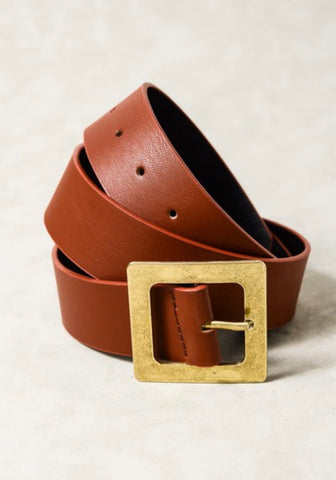 Camel Square Buckle Belt
