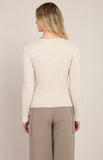 Cream Heather Ribbed Henley