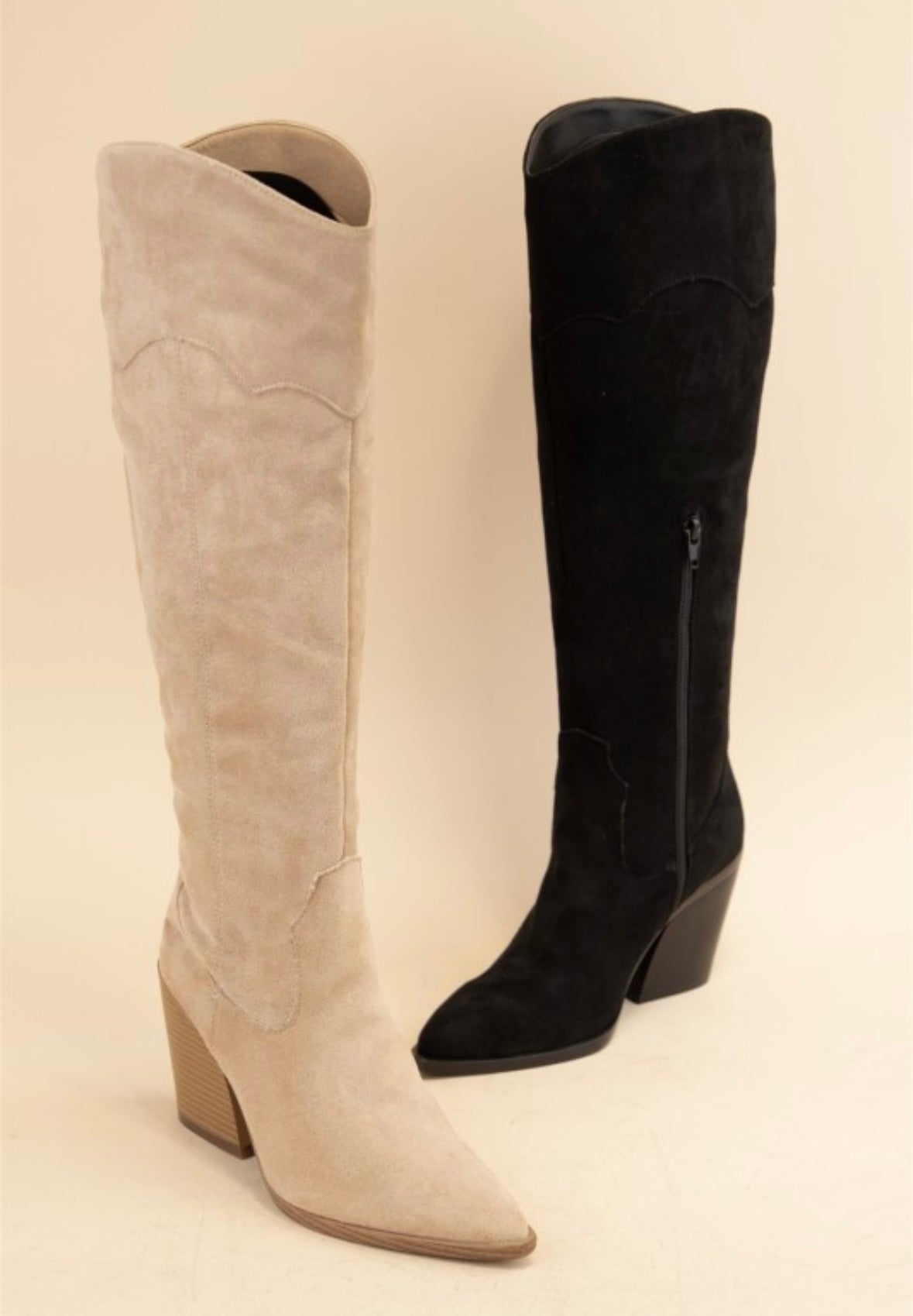 Muriel Black Suede Boots