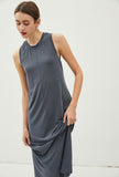 Grey Crewneck Tank Maxi Dress