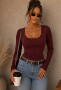 Wine Studded Top