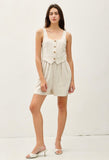 Linen Pinstripe Vest Romper
