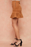 Camel Corduroy Flounce Skirt