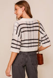 Black Stripe Cropped Sweater