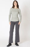 Grey Melange Ribbed Top